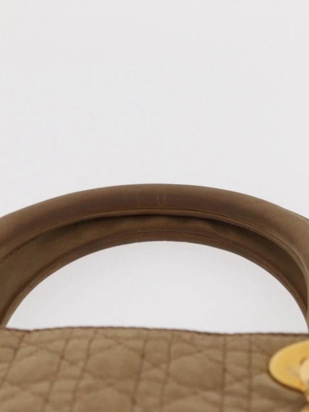 Christian Dior Lady Dior Canage Hand Bag Nylon Beige Gold - Picture 7 of 16